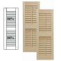 Traditional Wood Open Louver Shutters w/ Center Mullion w/ Faux Tilt Rod