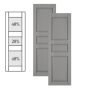 Traditional Composite Raised Panel Shutters w/ Double Center Mullion, Installation Brackets Included