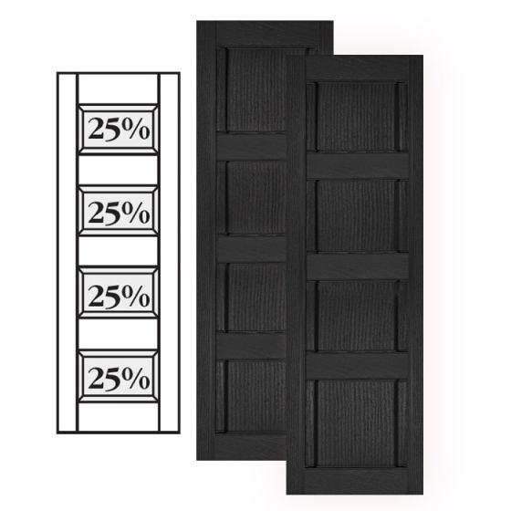Custom Vinyl Classic Panel Shutters w/ Triple Mullion